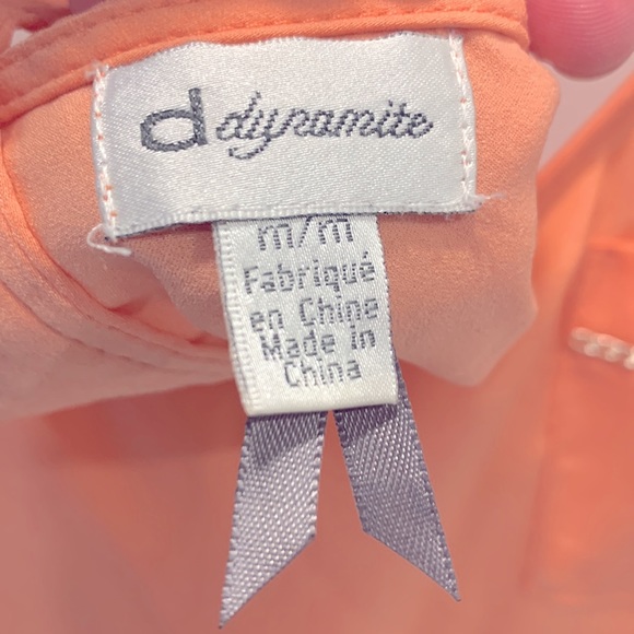 Orange/Peach Satin Tank Top (Dynamite) - Picture 3 of 3